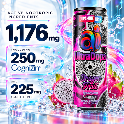 Ai UltraDopa™ Dragon Fruit | Sugar-Free Nootropic Energy Drink