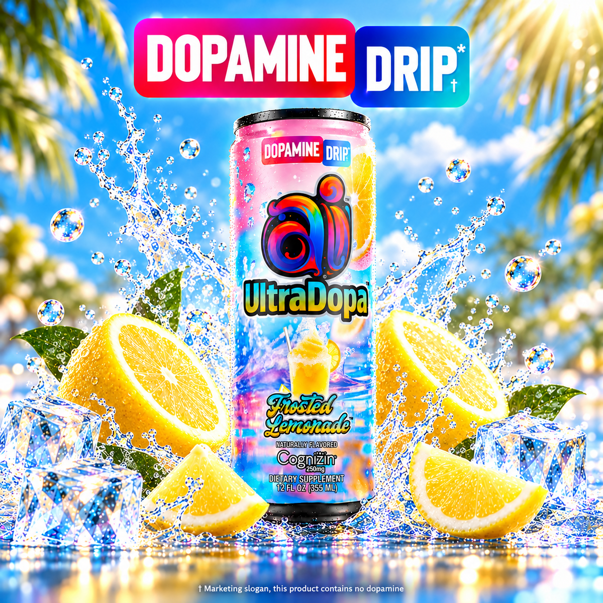 Ai UltraDopa™ Frosted Lemonade | Sugar-Free Nootropic Energy Drink