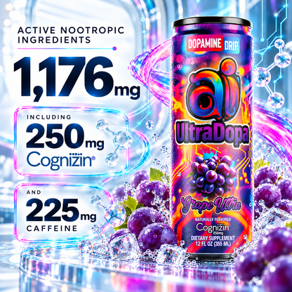 Ai UltraDopa™ Grape Ultra | Sugar-Free Grape Nootropic Energy Drink