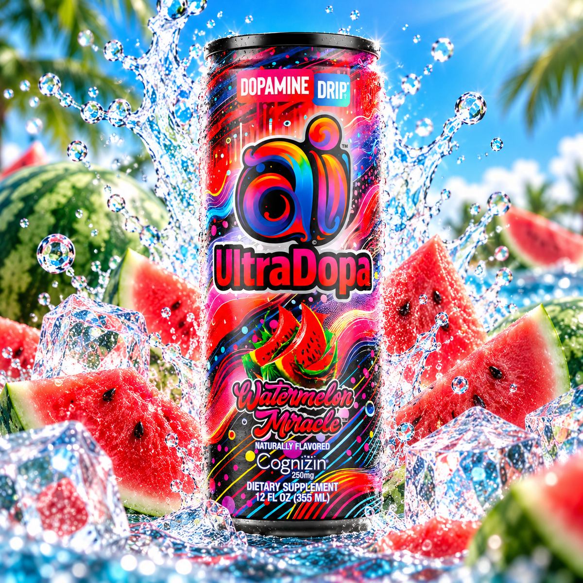 Ai UltraDopa™ Watermelon Miracle | Sugar-Free Watermelon Nootropic Energy Drink